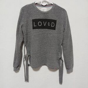 Sol Angeles Women's Pullover Sweatshirt Gray Size M Tie Sides Long Sleeve Crew